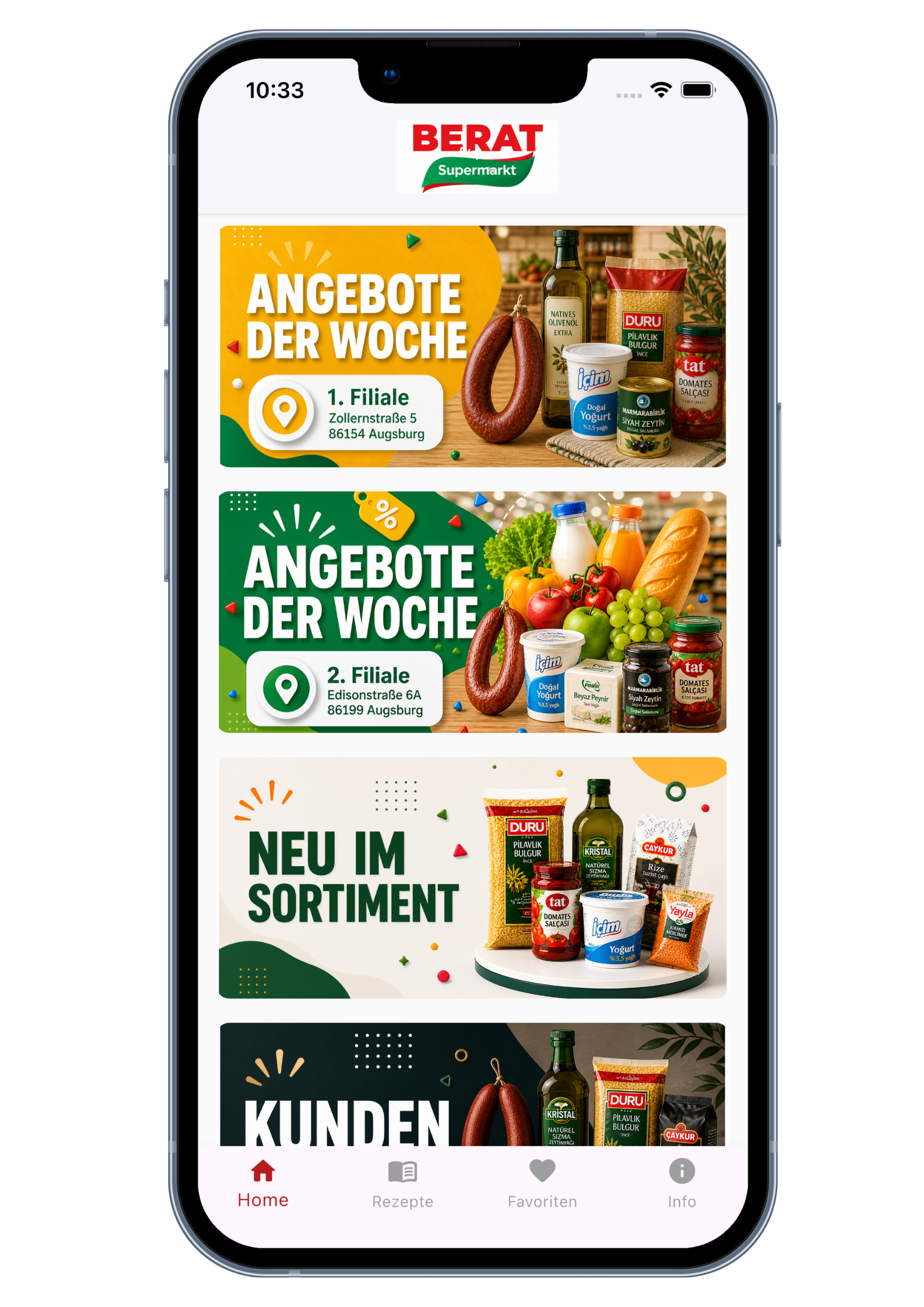 Berat Supermarkt App Vorschau